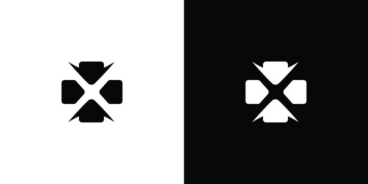 Unique and strong X plus logo design