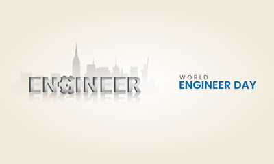 World engineers day typography, engineers day creative design for banner, vector illustration.