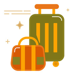 Luggage icon style flat design. vector illustration 