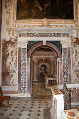 interior of the baroque Jesus church at Palermo - 761195391
