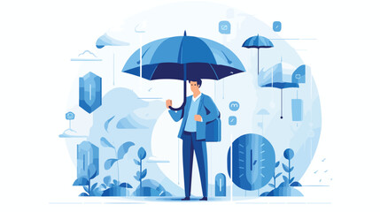 Insurance and security business flat vector 