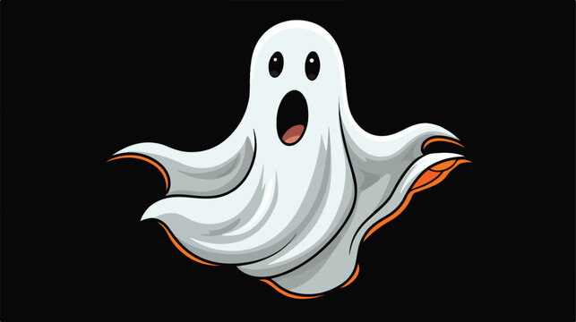 Isolated Halloween funny ghost icon in vector. Halloween