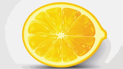Isolated realistic colored slice of juicy yellow color