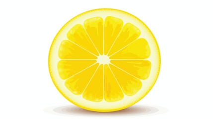 Isolated realistic colored slice of juicy yellow color
