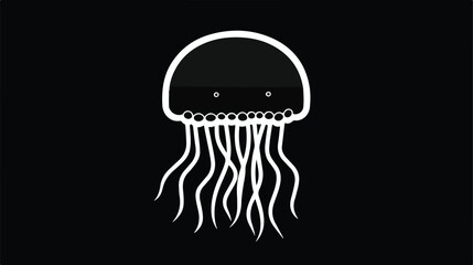 Jellyfish ocean line icon vector. jellyfish ocean 