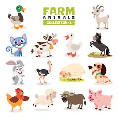 Fototapeta premium Set Of Various Farm Animals