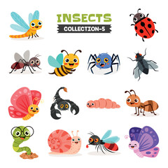 Set Of Various Cartoon Insects © yusufdemirci