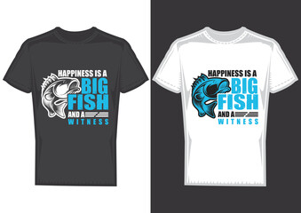 Vector fishing t-shirt design with creative idea
