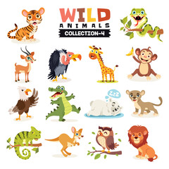 Set Of Various Wild Animals - obrazy, fototapety, plakaty