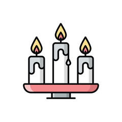 Color line Candles vector icon