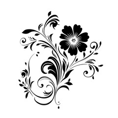 black and white floral background