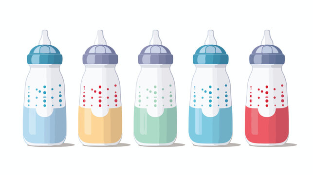 Baby milk bottle for newborn. Flat vector  flat vector