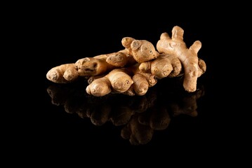 ginger on a black background