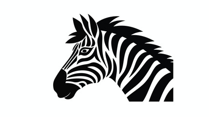 Logo with the head of a zebra. Flat zebra portrait 
