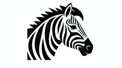 Fototapeta premium Logo with the head of a zebra. Flat zebra portrait 