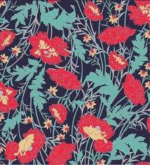 Print 6-3-67-flower red purple