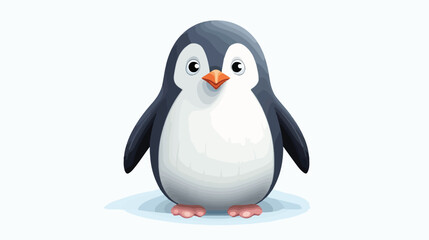Minimalistic penguin on white background flat vector