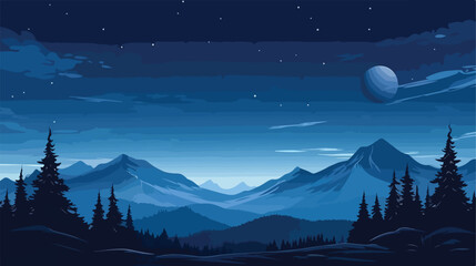 Mountain forest background landscape scenery illustration