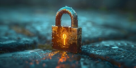 Safeguarding Data and Ensuring Internet Privacy with Technology Padlocks. Concept Internet Privacy, Data Protection, Technology, Cybersecurity, Digital Security