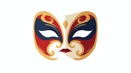 Opera mask icon flat vector isolated on white background