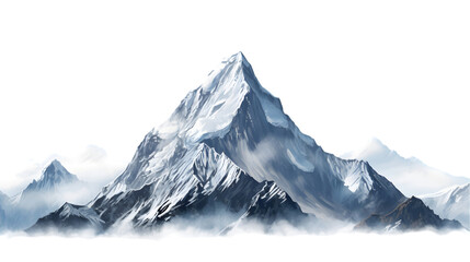 A mountain peak on a white or transparent background. PNG file - obrazy, fototapety, plakaty