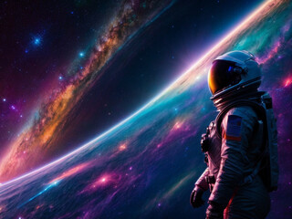 Portrait of an astronaut in outer space