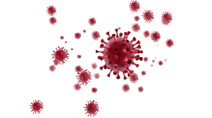 Antibiotics attacking coronavirus particle isolated on transparent background. PNG file