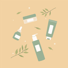 Set of skin care package set background