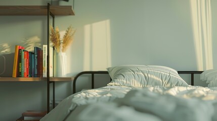 Serene Bedroom Decor with Tilt-Shift Lens Photography
