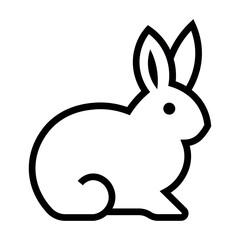 black vector rabbit icon on white background