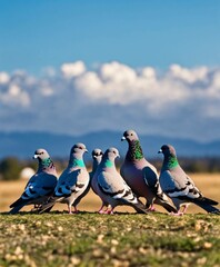pigeons on ground © GulBadeen