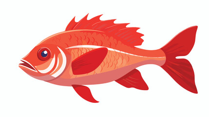 Sea fish icon over white background. vector illustration