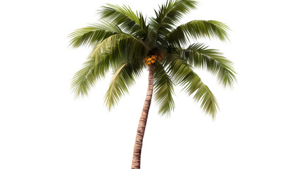close up of Coconut palm tree isolated on white or transparent background. PNG file