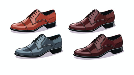 Shoes fashion flat sketch template  sillouette icon