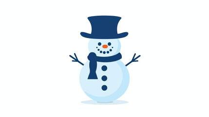 Snowman Icon Flat silhouette icon flat vector 