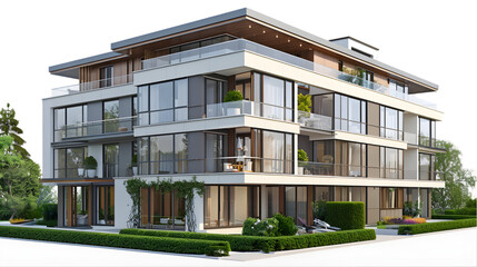 Fototapeta premium Dwelling Apartment on white or Transparent Background. PNG file