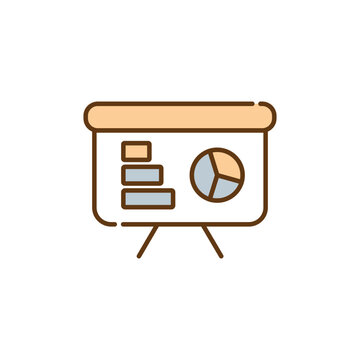 Icon of Chart with Pie Graph and Bar Segments