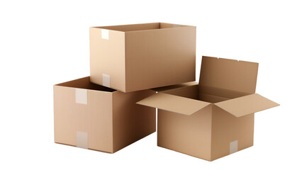 Boxes on Transparent or white Background. PNG file