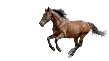 Flight of a horse on Transparent Background. PNG file