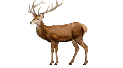 illustration of a deer isolated on transparent background. PNG file