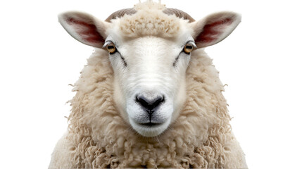 Portrait of a beautiful Sheep on Transparent Background