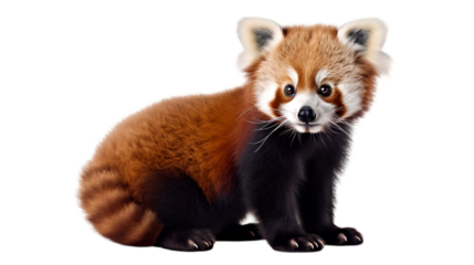 red panda isolated on white or transparent background. PNG