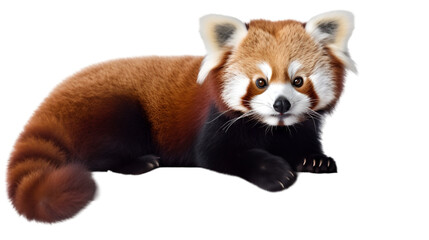 red panda isolated on white or transparent background. PNG