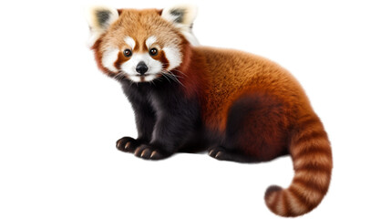 red panda isolated on white or transparent background. PNG