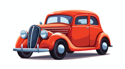 The old car. Cartoon flat vector isolated on white background