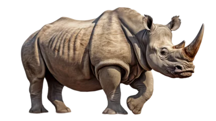 Deurstickers Rhino isolated on white background, PNG file © Pretty Panda