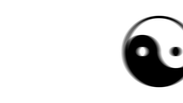 Animation set, yin yang symbol. Animations: transparency, zooms, transition top to down, transition left to right, slide up to down, slide left to right