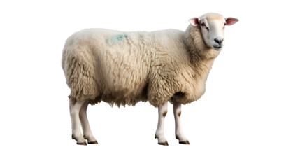 Sheep isolated on a white or transparent background, PNG file