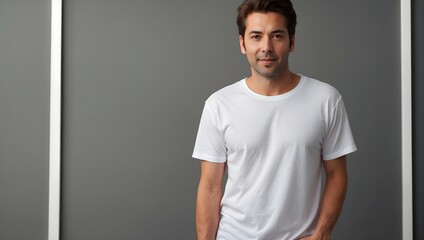 Obraz premium Plain white t-shirt displayed with space for text or design Generative AI
