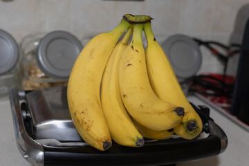 Bunch of Ripe Yellow Bananas in the Kitchen